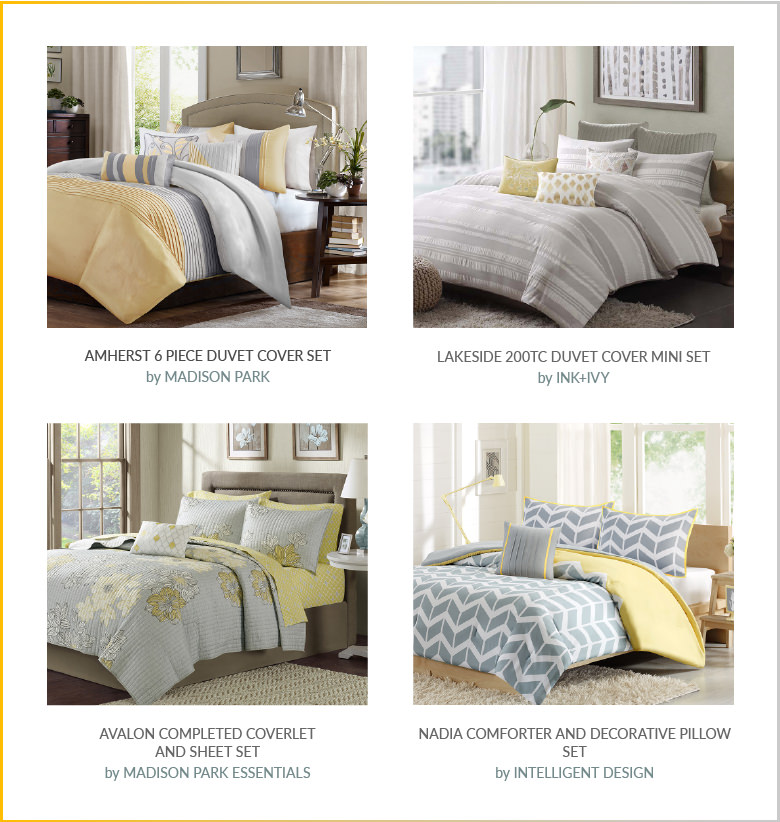 Yellow & Grey: Beddings