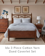 Ida 3 Piece Cotton Yarn Dyed Coverlet Set