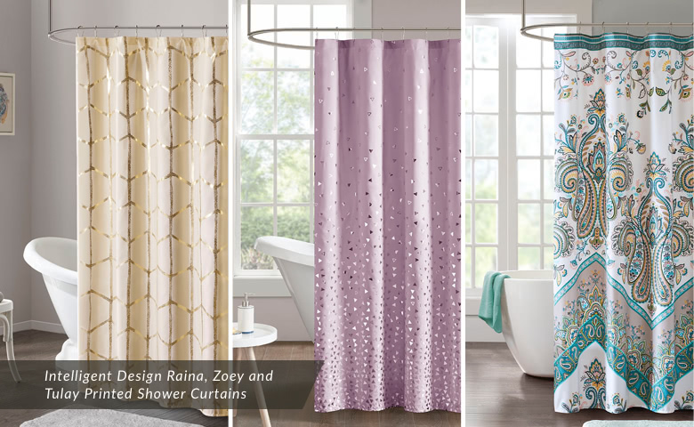 Intelligent Design Raina, Zoey and Tulay Printed Shower Curtains